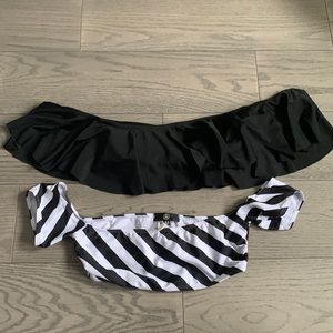 Two Off the Shoulder Bathing Suit Tops in Size 6 and M
